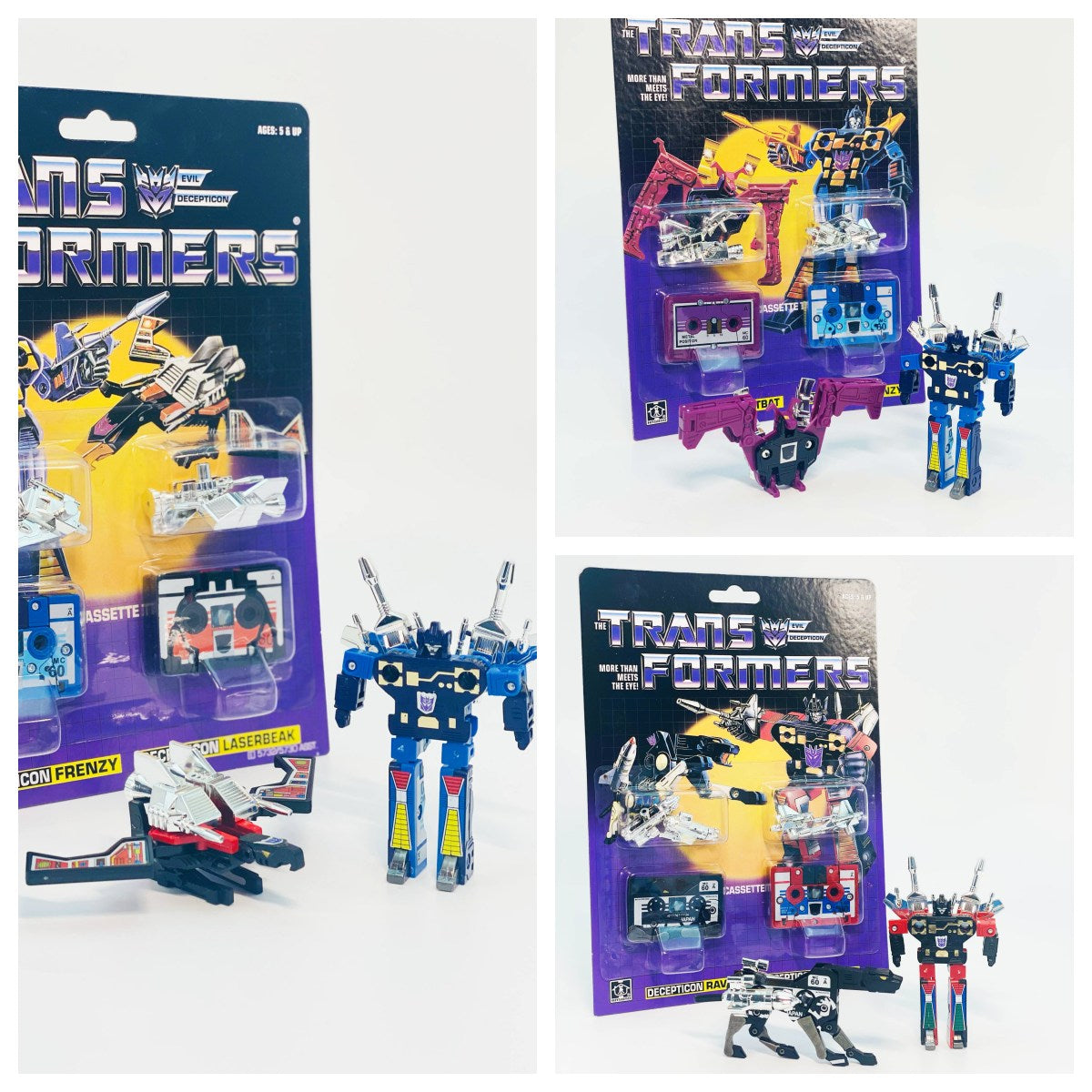 Cassettes Laserbeak and Frenzy, Ravage and Rumble  8 sets ( Fit in Soundwave) G1 Transformers Brand New Freeshipping