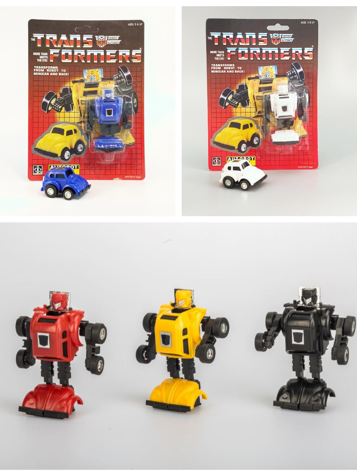 G1 Bumblebees Set : Yellow, Blue, White, Red, Black Transformers Brand New Freeshipping